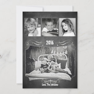 5x7 Kerstmis XMAS Krijtbord Leraar FOTOKAART Feestdagenkaart