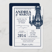 5x7 kristallen kroonluchter Glitz bruiloft uitnodi Kaart (Voorkant / Achterkant)