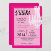 5x7 kristallen kroonluchter Glitz bruiloft uitnodi Kaart (Voorkant / Achterkant)