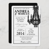 5x7 kristallen kroonluchter Glitz bruiloft uitnodi Kaart (Voorkant / Achterkant)