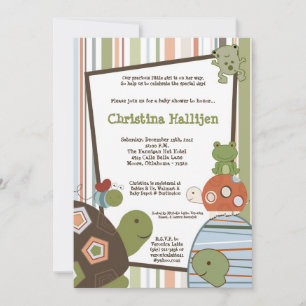 5x7 Laguna Beach Turtle Baby shower Invitation Kaart