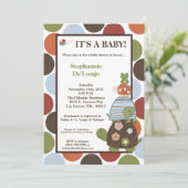 5x7 Laguna Turtle Frog Bee Baby shower Invitation Kaart (Staand voorkant)