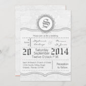 5x7 land wit kant print bruiloft uitnodiging (Voorkant / Achterkant)