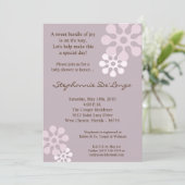 5x7 Lavender Purple Flower Baby shower Invitation (Debout devant)