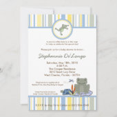5x7 Leap Frog Turtle Bee Baby shower Invitation (Devant)