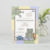 5x7 Leap Frog Turtle Bee Baby shower Invitation (Debout devant)