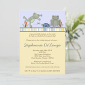 5x7 Leap Frog Turtle Bee Baby shower Invitation Kaart (Staand voorkant)