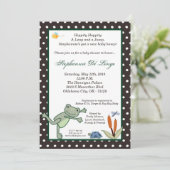 5x7 Leap Frog Turtle Pond Baby shower Invitation (Debout devant)