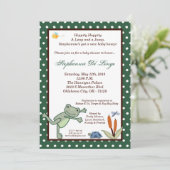 5x7 Leap Frog Turtle Pond Baby shower Invitation (Debout devant)