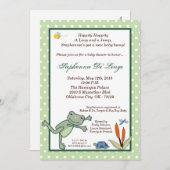 5x7 Leap Frog Turtle Pond Baby shower Invitation (Devant / Derrière)