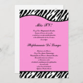 5x7 Lichtroze Zebra Quinceanera Party Uitnodigen Kaart (Voorkant / Achterkant)
