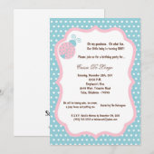5x7 Light Blue Lady Bug Anniversaire Invitation de (Devant / Derrière)