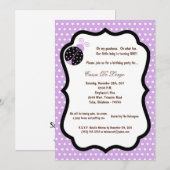 5x7 Light Purple Bug Bug Anniversaire Invitation d (Devant / Derrière)