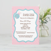5x7 Light Rose Lady Bug Anniversaire Invitation de (Debout devant)