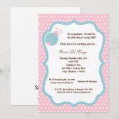 5x7 Light Rose Lady Bug Anniversaire Invitation de (Devant / Derrière)