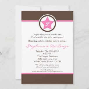 5x7 Light Rose Rock Star Invitation de fête d'anni