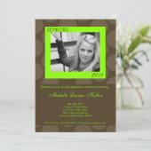 5x7 Lime Cercle Polk Photo Graduation Faire-part (Debout devant)