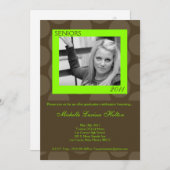 5x7 Lime Cercle Polk Photo Graduation Faire-part (Devant / Derrière)