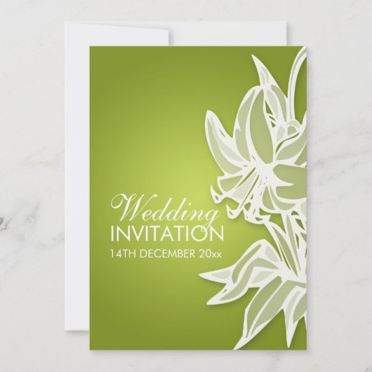5x7 Lime Lily Bouquet Élégant Mariage Invitation (Devant)