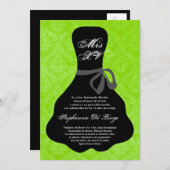 5x7 Lime Robe Quinceanera Invitation Anniversaire (Devant / Derrière)