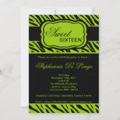 5x7 Lime Zebra Imprimer Invitation de fête d'anniv (Devant)