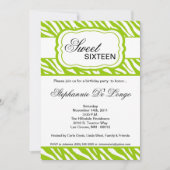 5x7 Lime Zebra Imprimer Invitation de fête d'anniv (Devant)