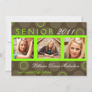 5x7 Limoen Circle Polka Photo Senior aankondiging