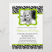 5x7 Limoen Zebra FOTO Sweet 16 Birthday Uitnodigin Kaart (Voorkant / Achterkant)