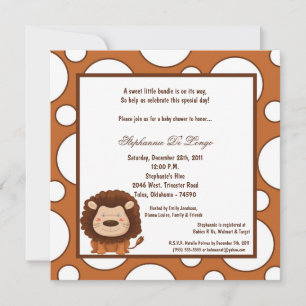 5x7 Lion Pok-a-Dot Baby shower Kaart