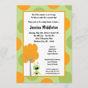 5x7 Little Monster Baby shower Invitation Kaart