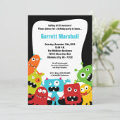 5x7 Little Monsters Birthday Invitation Kaart (Staand voorkant)