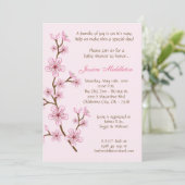 5x7 Lt roze Cherry Blossom Baby shower Invitation Kaart (Staand voorkant)