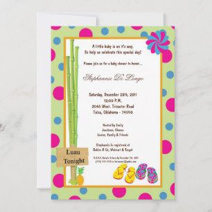 5x7 Luau Baby shower Invitation