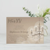5x7 Lustre Quinceanera Invitation Anniversaire (Debout devant)
