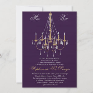 5x7 Lustre Quinceanera Invitation Anniversaire