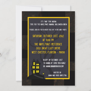5x7 Maison hantée Halloween Invitation de fête d'H