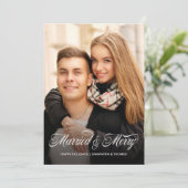 5x7 Marié et Joyeux Carte photo complet (Debout devant)