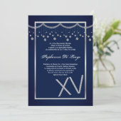 5x7 Marine Diamond Quinceanera Invitation Annivers (Debout devant)