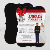 5x7 Marine Hispanic Uniform Huwelijksuitnodiging Kaart (Voorkant / Achterkant)