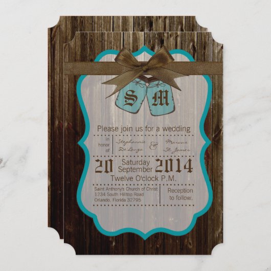 5x7 Mason Jar Initialen Rustieke bruiloft uitnodig Kaart (Voorkant / Achterkant)