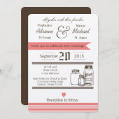 5x7 Mason Jar Pays Faire-part de mariage rustique (Devant / Derrière)