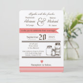 5x7 Mason Jar Pays Faire-part de mariage rustique (Debout devant)