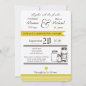 5x7 Mason Jar Pays Faire-part de mariage rustique (Devant)