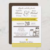 5x7 Mason Jar Pays Faire-part de mariage rustique (Devant / Derrière)