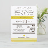 5x7 Mason Jar Pays Faire-part de mariage rustique (Debout devant)