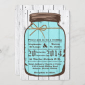 5x7 Mason Jar Wood Wash Land bruiloft uitnodiging (Voorkant / Achterkant)