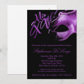 5x7 Masquerade Mask 15 Quinceanera Ball Invitation (Devant / Derrière)
