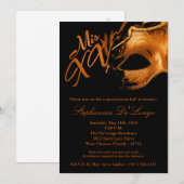 5x7 Masquerade Mask 15 Quinceanera Ball Invitation (Devant / Derrière)