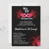 5x7 Masquerade Quinceanera Birthday Uitnodiging (Voorkant)