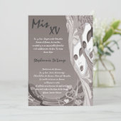 5x7 Masquerade Quinceanera Birthday Uitnodiging (Staand voorkant)